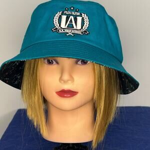My Hero Academia UA Bucket Hat Teal Anime Plus Ultra Cosplay Streetwear OSFM